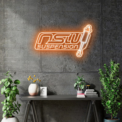 Custom Neon - SNW Solutions - Orange and White - 70cm x 42cm - Indoor Signs