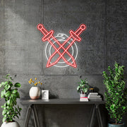 Custom Neon  -  Logo   - White and Red  - Size: 2ft x 2.3ft  - indoor Sign (2yrs Warranty)