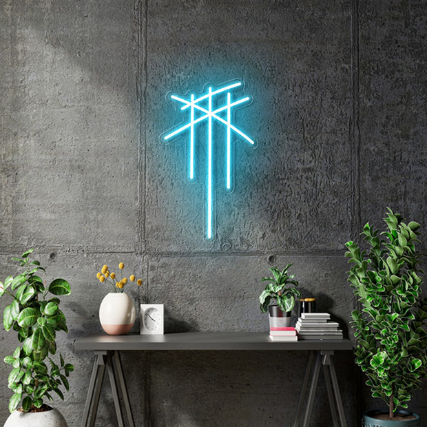 Custom Neon - Andrew - 16*9.58"  - Light Blue Neon sign  dimmer and delivery