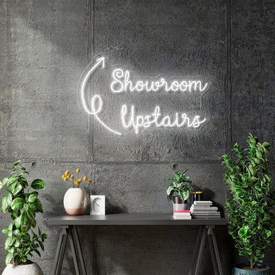 Custom Neon -  Showroom Upstairs  - White- 90cm x 57cm - INDOOR  - Remote dimmer and Delivery - 2yr Warranty