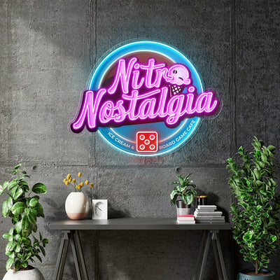 Custom Neon - Nitro Nostalgia - Size:  24inch  x 18inch - indoor Sign (2yrs Warranty)