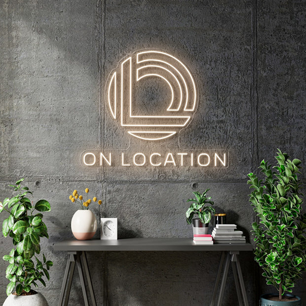Custom neon - On Location Logo - Size: 36 x 29inch  - Warm White -  incl Shipping and 2yrs Warranty
