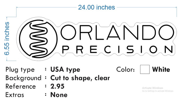 Custom Neon -  Orlando Precision - 24 x 6.55 inch  - INDOOR  - Remote dimmer and Delivery (2 years Warranty)