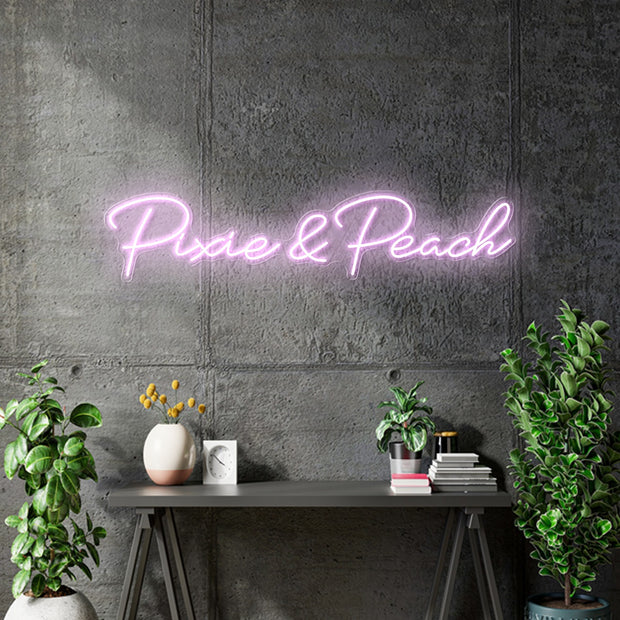 Custom Neon - Pixie & Peach - Light Pink - 160x35cm - indoor Signs
