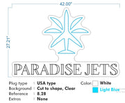Custom neon | Paradise Jets - Size: 42 x 27inch  - Light blue and  White -  incl Shipping and 2yrs Warranty