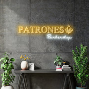 Custom Neon - Patrones Barbershop - 4x1.17ft  -Gold and White -  Remote dimmer and Delivery