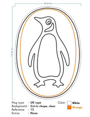 Custom Neon for Harry - Penguin  - White and orange - 120cm x 85cm    - Delivery and Dimmer included.