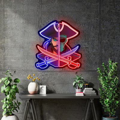Custom Neon for Mary Fullenkamp - Blue and Red and UV Print -  34 x 36inch - Remote dimmer and Delivery