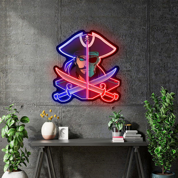 Custom Neon for Mary Fullenkamp - Blue and Red and UV Print -  34 x 36inch - Remote dimmer and Delivery
