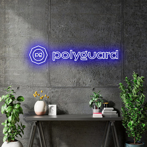 Custom Neon -Polyguard neon Blue - 36"x8" - clear backing -  Delivery and Remote