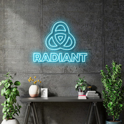 Custom Neon -  RADIANT -  Light Blue - 48 x 35inch - indoor Signs