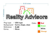 Custom Neon - Realty Advisors - 45*15inch -  Red, Green White and Orange - dimmer and delivery