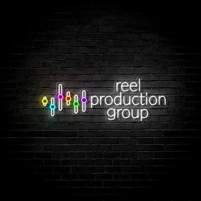 Custom Neon - Reel Production Group  - Size: 100cm x 36cm  - INDOOR  - Remote dimmer and Delivery (2 years Warranty)