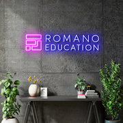 Custom Neon for Sasha Paul - Romano Education  - Pink and blue - 90x22cm - Remote dimmer and Delivery