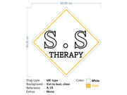 Custom neon - S.S Therapy logo - Gold and White - 60 x 60cm   - incl Shipping and 2yrs Warranty