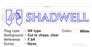 Custom Neon Logo - Shadwell - Blue backing and White neon - 150x32cm - indoor Signs