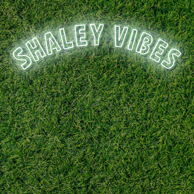 Custom neon - Shaley Vibes - White - 8 x 2.35ft  - incl Shipping and 2yrs Warranty
