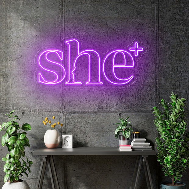 Custom neon - She - Purple Neon- incl Shipping and 2yrs Warranty