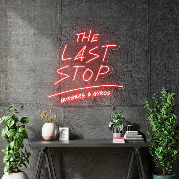 Custom Neon for Dominic - The Last Stop Logo - 75x73cm - Red - Remote dimmer and Delivery