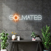 Custom Neon -  SOLEMATES - White and Orange - Size: 60nch x 17inch  - indoor Sign (2yrs Warranty)
