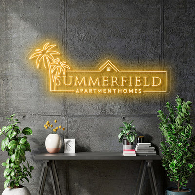 Custom Neon - SUMMERFIELD APARTMENTS HOMES - GOLDEN - 60x24inch - Delivery and Dimmer included. (Copy)
