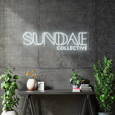 Custom neon - Sundae Collective - White Neon- incl Shipping and 2yrs Warranty