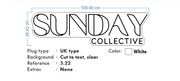 Custom neon - Sunday Collective - Cool White - 100 x 28cm  - incl Shipping and 2yrs Warranty