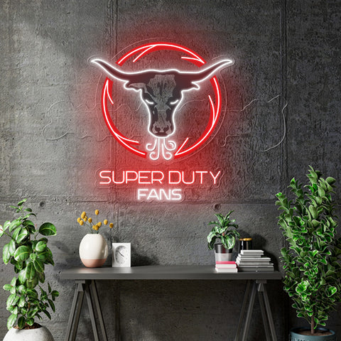 Custom Neon for Jaaziel Valles - SUPER DUTY FANS -- Clear backing + UV Print - Dimmer and control