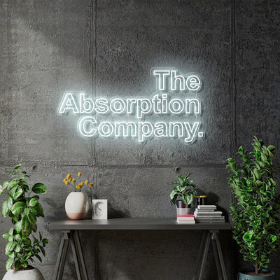 Custom Neon - The Absorption Company Logo - White -30 x 15inch - dimmer and delivery