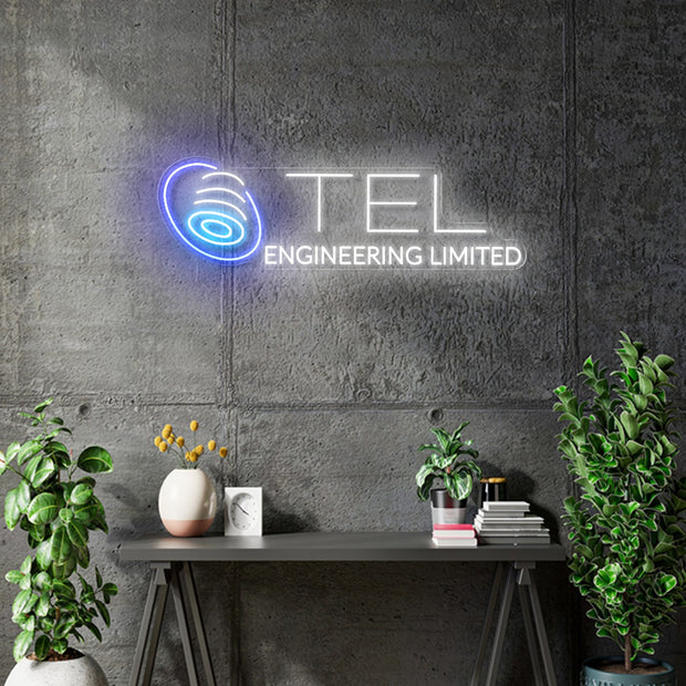 Custom Neon - TEL Engineering Limited x 2 Units - Size: 60cm x 18cm -  Blue and Green Neon - INDOOR  - Remote dimmer and Delivery (2 years Warranty)