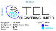 Custom Neon - TEL Engineering Limited x 2 Units - Size: 60cm x 18cm -  Blue and Green Neon - INDOOR  - Remote dimmer and Delivery (2 years Warranty)