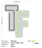 Custom Neon -  TF - Green and White neon - 50cm x 37cm -  Delivery and Remote (2yr Warranty)