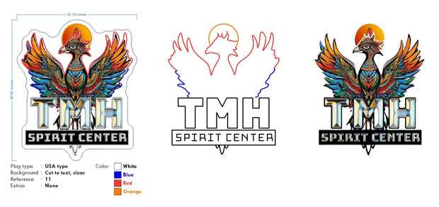 Custom Neon - TMH SPIRIT Logo - 40 x 34 inch - dimmer and delivery