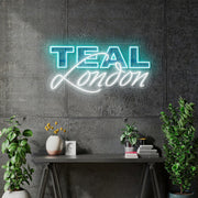 Custom Neon for Teal London - 100x49cm -Teal and White - Remote dimmer and Delivery
