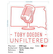 Custom Neon - TOBY DOEDEN - UNFILTERED - Size: 33inch x 33inch - RED   - indoor Signs