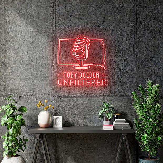 Custom Neon - TOBY DOEDEN - UNFILTERED - Size: 33inch x 33inch - RED   - indoor Signs