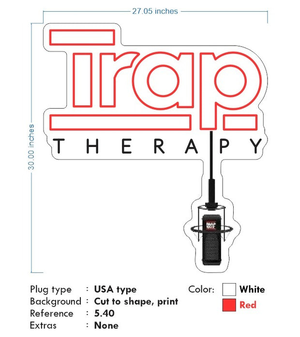 Custom Neon - Trap Therapy - RED - 30x27inch - dimmer and delivery
