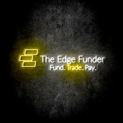 Custom Neon -  The Edge Funder - 30inch x 7.87inch - Gold and White Neon - INDOOR  - Remote dimmer and Delivery (2 years Warranty)