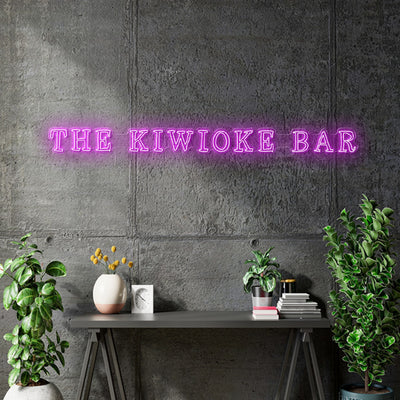Custom neon - The Kiwioke Bar - Size: 350cm x 29cm - Pink | Outdoor -  incl Shipping and 2yrs Warranty