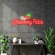 Custom neon -  The Strawberry Patch - Size: 6ft by 2.27ft  - Red, White and Green - incl Shipping and 2yrs Warranty