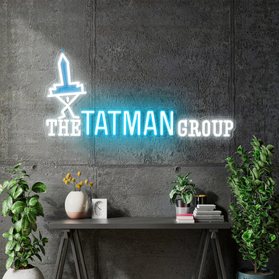 Custom Neon -  The Tatman Group - White and Light Blue - Size: 20 x 9 inch  - indoor Sign (2yrs Warranty)