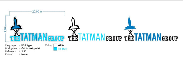 Custom Neon -  The Tatman Group - White and Light Blue - Size: 20 x 9 inch  - indoor Sign (2yrs Warranty)