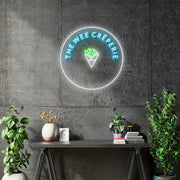 Custom Neon |  The Wee Creperie -  Size: 50cm x 50cm - Light Blue, Green, White -  incl Delivery, and 2yrs Warranty