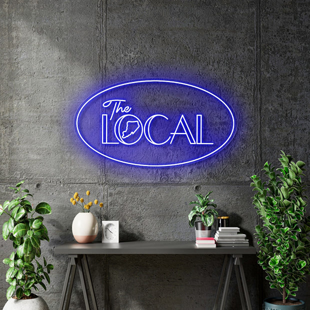 Custom Neon - the Local - 36x19inch - Blue neon - dimmer and delivery