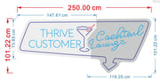 Custom Neon - Thrive -  250cm x 100cm - Blue, Ice Blue and Red - Free Delivery and Remote+ Battery