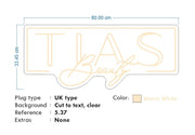 Custom Neon - Tias Beauty - Warm White - 80x33cm - indoor Sign