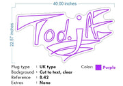 Custom Neon - Todjae -  Purple 40x22inch  - clear backing -  Delivery and Remote