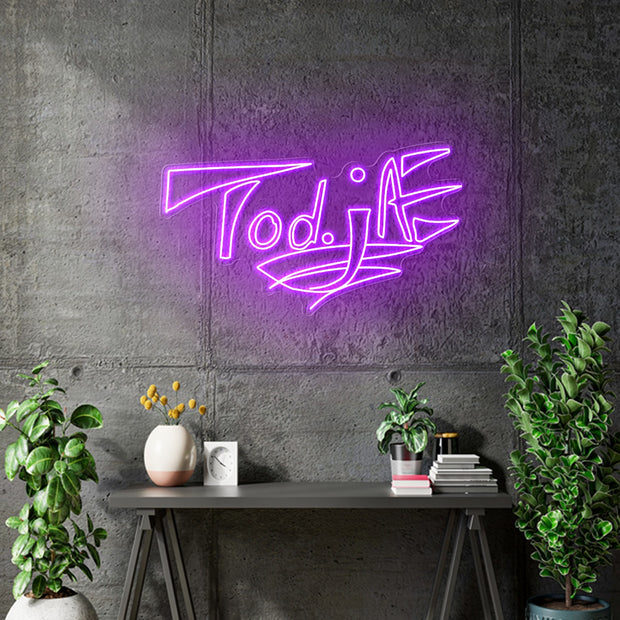 Custom Neon - Todjae -  Purple 40x22inch  - clear backing -  Delivery and Remote
