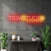 Custom Neon - Trim&Tuck Carpets - RED and GOLD - 100x21cm - indoor Signs