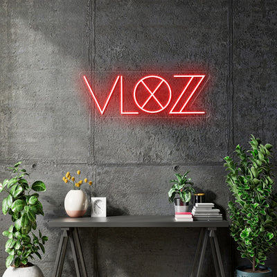 Custom neon -  VLOZZ - Size: 24 x8 inch -  RED  - incl Shipping and 2yrs Warranty